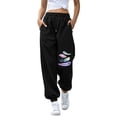 thumbnail image 1 of FINALGANG Womens Butterfly Print Jogger Sweatpants With Drawstring Elastic Waist Elastic Hem For Casual Daily Wear Loungewear Street Style Outings Cozy Trousers, 1 of 4