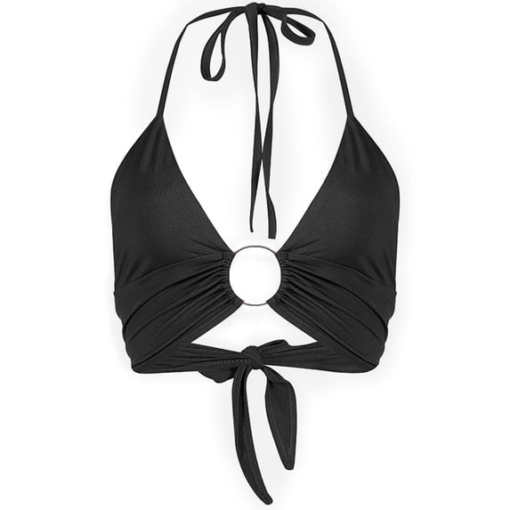 FINALGANG Womens Camisole Solid Color Halter Neck Sleeveless Crop Top Slim Fit Casual Bralette For Beach Going Out Wear Leisure Top