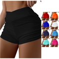 thumbnail image 1 of FINALGANG Womens Cross Wrap High Waist Solid Color Side Drawstring Ruched Swim Shorts Slim Stretch Swim Shorts For Beach Surfing Water Sports Soft Swimwear S, 1 of 6