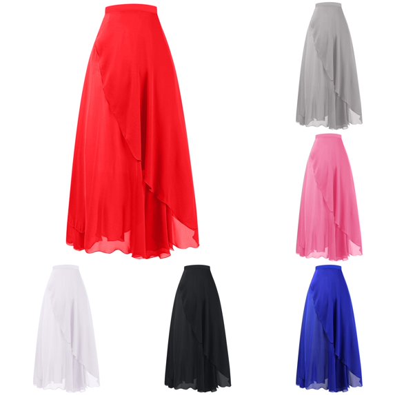 FINALGANG Womens High Waist Solid Color Irregular Ruffle Maxi Skirt Elegant Wedding Party Flowy Long Skirt Bottoms For Ladies Classic Skirts One Size