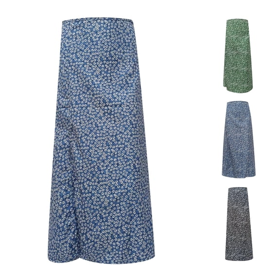 FINALGANG Womens High Waist Tiny Floral Print Side Slit Satin Maxi Skirt Soft Summer Vacation Flowy Long Skirt Bottoms For Ladies Stylish Skirts XXXL