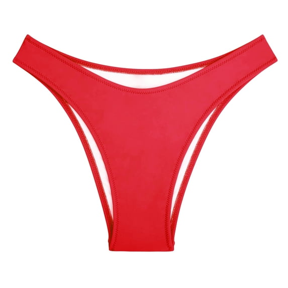 FINALGANG Womens Low Waist Solid Color Thin Edge High Cut Minimalist Bikini Bottom Slim Fit Basic Swim Brief Summer Swimwear For Seaside Trip Classic Swimwear S