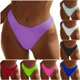 thumbnail image 1 of FINALGANG Womens Low Waist Solid Color Waffle Textured High Cut Bikini Bottom Slim Minimal Basic Swim Brief Summer Swimwear For Coastal Getaway Leisure Swimwear S, 1 of 8