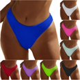 thumbnail image 1 of FINALGANG Womens Low Waist Solid Color Waffle Textured High Cut Bikini Bottom Slim Minimal Basic Swim Brief Summer Swimwear For Coastal Getaway Trendy Swimwear S, 1 of 8