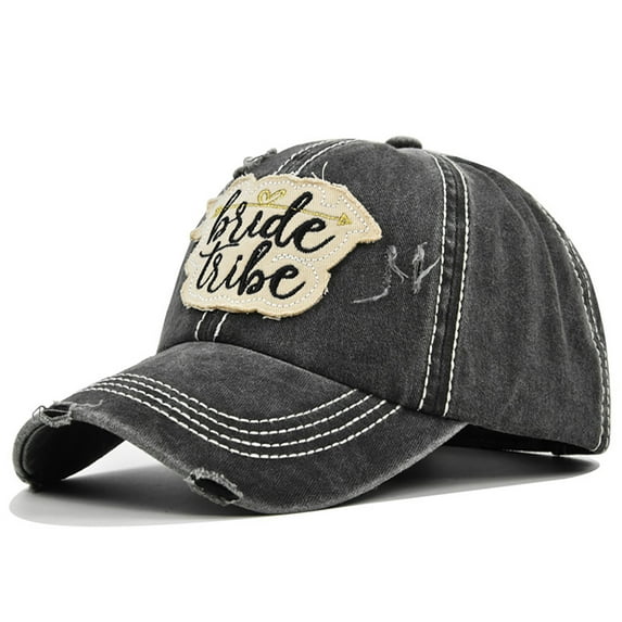 FINALGANG Womens Mens Distressed Baseball Cap Letter Patch Soft Denim Adjustable Fit Casual Hat For Casual Daily Outdoor Wear Fashionable Headwear