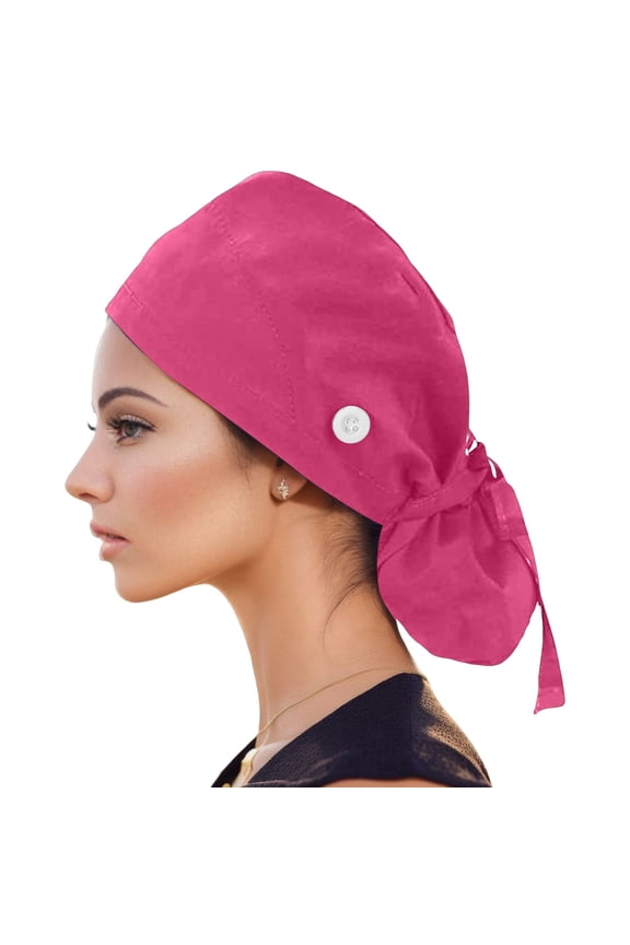 Womens Mens Solid Color Scrub Cap Button Design Soft Adjustable Fit Practical Casual Hat For Daily Work Casual Wear Versatile Headwear