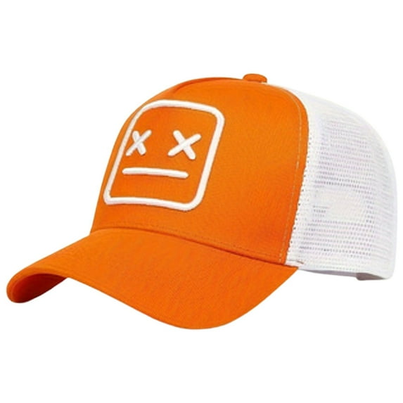 FINALGANG Womens Mens Trucker Cap Cartoon Patch Mesh Back Adjustable Fit Hat For Casual Daily Outdoor Activities Cozy Headwear
