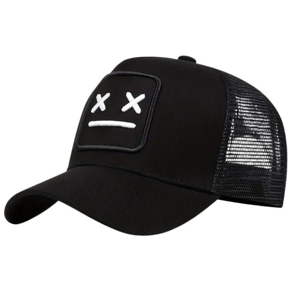 FINALGANG Womens Mens Trucker Cap Cartoon Patch Mesh Back Adjustable Fit Hat For Casual Daily Outdoor Activities Fashionable Headwear