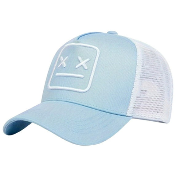 FINALGANG Womens Mens Trucker Cap Cartoon Patch Mesh Back Adjustable Fit Hat For Casual Daily Outdoor Activities Trendy Headwear
