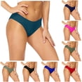 thumbnail image 1 of FINALGANG Womens Mid Rise Solid Color Seamless Low Cut Cheeky Bikini Bottom Smooth Minimal Basic Swim Brief Summer Swimwear For Coastal Leisure Leisure Swimwear XL, 1 of 4