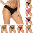 thumbnail image 1 of FINALGANG Womens Mid Rise Solid Color Seamless Low Cut Cheeky Bikini Bottom Smooth Minimal Basic Swim Brief Summer Swimwear For Coastal Leisure Soft Swimwear M, 1 of 4