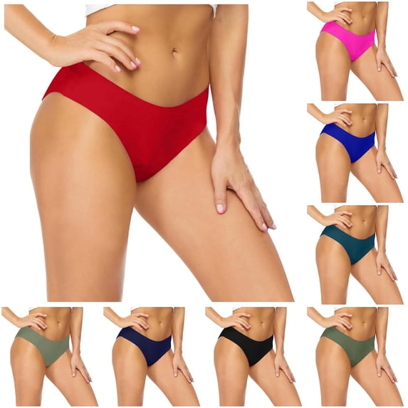FINALGANG Womens Mid Rise Solid Color Seamless Low Cut Cheeky Bikini Bottom Smooth Minimal Basic Swim Brief Summer Swimwear For Coastal Leisure Soft Swimwear XL