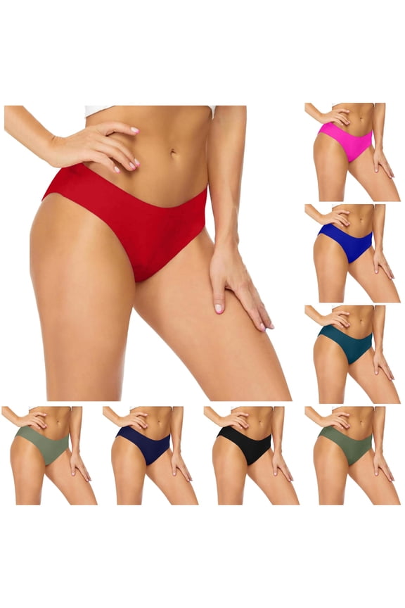 Womens Mid Rise Solid Color Seamless Low Cut Cheeky Bikini Bottom Smooth Minimal Basic Swim Brief Summer Swimwear For Coastal Leisure Soft Swimwear XL