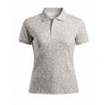 thumbnail image 1 of FINALGANG Womens Polo Turn Down Collar Tiny Floral Print Button Placket Short Sleeve Shirt Slim Fit Golf Sport Daily Breathable Quick Dry Casual Tee Tops For Ladies Leisure Top Grey XXXL, 1 of 2