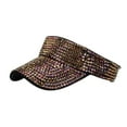 thumbnail image 1 of FINALGANG Womens Rhinestone Visor Cap Breathable Lightweight Adjustable Strap Hat For Party Casual Daily Outdoor Wear Leisure Headwear, 1 of 4