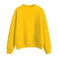 thumbnail image 1 of FINALGANG Womens Solid Color Crewneck Long Sleeve Sweatshirt Soft Fabric Loose Fit Casual Pullover Top For Spring Everyday Wear Yellow L, 1 of 6