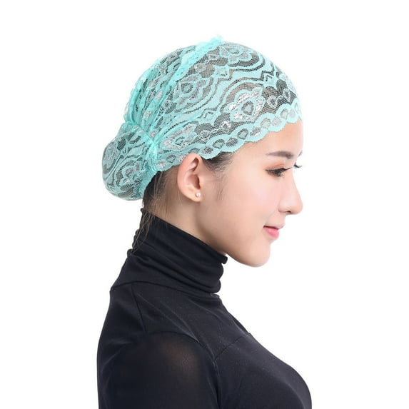FINALGANG Womens Solid Color Lace Layer Cap Stretchy Lightweight Adjustable Fit Elegant Hat For Daily Casual Formal Wear Versatile Headwear