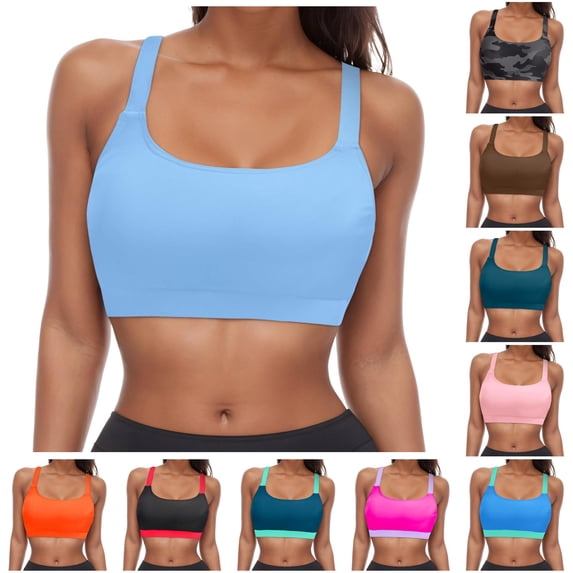 FINALGANG Womens Square Wide Strap Contrast Trim Bikini Top Full Coverage Color Block Swim Top Sporty Basic Swim Tops For Outdoor Swimming Water Sports Soft Swimwear XXL