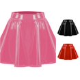 thumbnail image 1 of FINALGANG Womens Wide High Waist Solid Color Shiny Flared A-Line Mini Skirt Club Party Pleated Swing Skirt Bottoms For Ladies Cozy Skirts M, 1 of 4