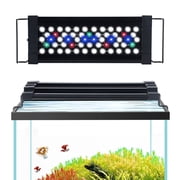 FINAQUA Full Spectrum Aquarium Light, Switch Control, 3 Modes Red, Blue, White, 56 High-Brightness LEDs, for 11.8-15.7 Inch Tanks, with Timer, Adjustable Bracket, USB Plug
