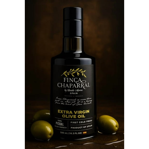 FINCA CHAPARRAL PICUAL EXTRA VIRGIN OLIVE OIL First Cold Press, 16.9 fl oz, Product of Spain Olive Oil  High Polyphenol  Cold Pressed, Early Harvest, First Cold Press EVOO  Keto, Paleo, Non-GMO 