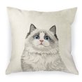 thumbnail image 1 of WIRESTER 18x18 inch Square Decorative Throw Sofa Pillow Cases, Cute White Silver Point Ragdoll Cat, 1 of 7