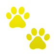 thumbnail image 1 of WIRESTER 3" x 3" Vinyl Decal Sticker Removable For Notebook, Ipad, Car - Set of 2 Yellow Paw Dog, 1 of 5