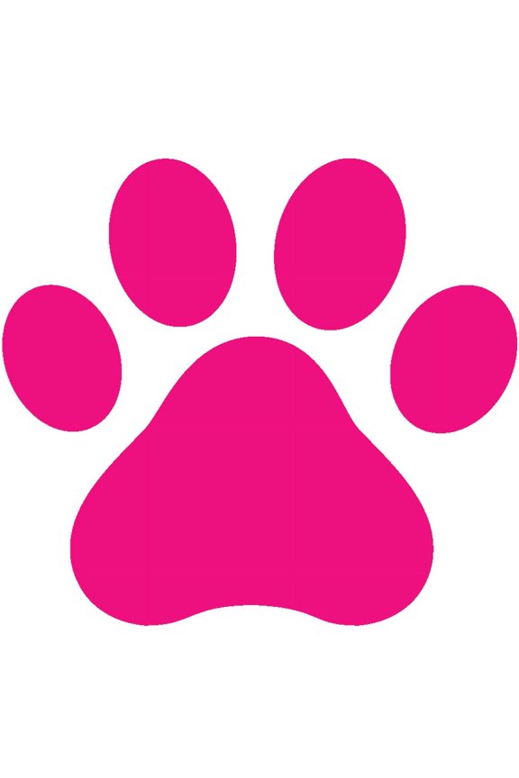 3" x 3" Vinyl Decor Decal Sticker Removable For Notebook, Ipad, Car - Hot Pink Paw Dog