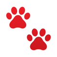 thumbnail image 1 of FINCIBO 3" x 3" Vinyl Decor Decal Sticker Removable For Notebook, Ipad, Car - Set of 2 Red Paw Dog, 1 of 5