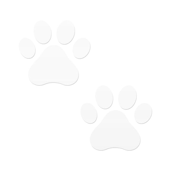 FINCIBO 3" x 3" Vinyl Decor Decal Sticker Removable For Notebook, Ipad, Car - Set of 2 White Paw Dog