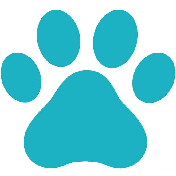FINCIBO 3" x 3" Vinyl Decor Decal Sticker Removable For Notebook, Ipad, Car - Teal Paw Dog