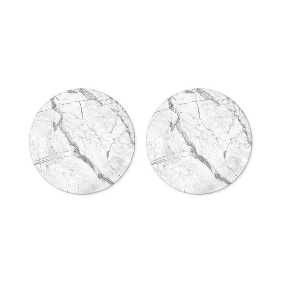 WIRESTER Round Screen Cleaner (5cm) Microfiber Sticker with Design for Smartphones, Tablets, iPad, Camera Lens, Computers, Laptop Screens - Set of 2pcs White Moroccan Marble