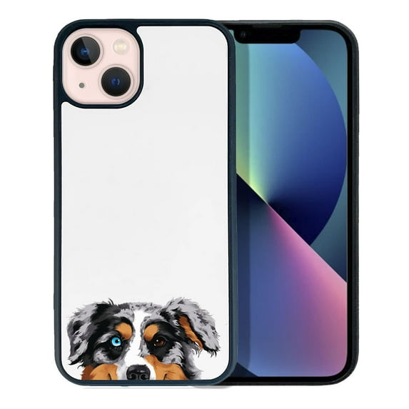 FINCIBO Soft Rubber Cover Case for Apple iPhone 13 6.1" 2021 (NOT FIT iPhone 13 mini 5.4" 2021/iPhone 13 Pro 6.1" 2021/iPhone 13 Pro Max 6.7" 2021), Animal Merle Aussie Australian Shepherd Dog