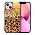 thumbnail image 1 of FINCIBO Soft Rubber Cover Case for Apple iPhone 13 mini 5.4" 2021 (NOT FIT iPhone 13 Pro 6.1"/iPhone 13 6.1"/iPhone 13 Pro Max 6.7" 2021), Gold Glitter Sparkle With Black Yellow Glitter Leopard, 1 of 5