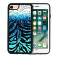 thumbnail image 1 of FINCIBO Soft Rubber Cover Case for Apple iPhone 7/8 4.7" (NOT FIT Apple iPhone 7 PLUS 2016 5.5" or Apple iPhone 8 PLUS 2017 5.5"), Blue Glitter With Black Blue Glitter Zebra, 1 of 5