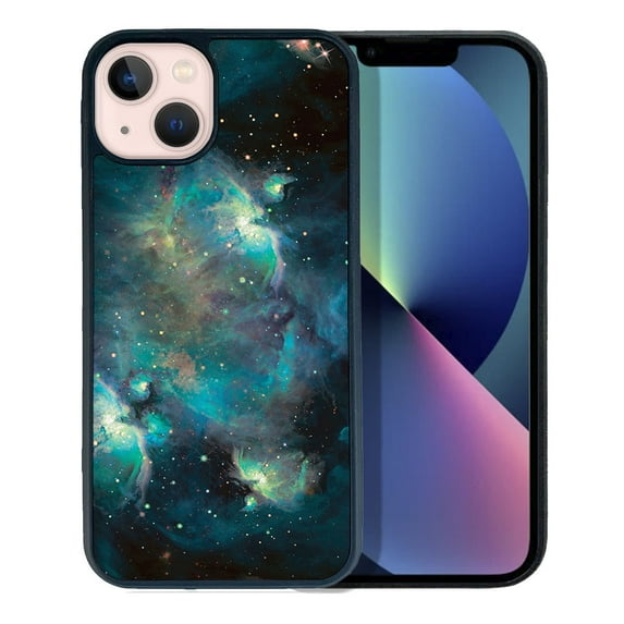 FINCIBO Soft Rubber Protector Cover Case for Apple iPhone 13 6.1" 2021 (NOT FIT Apple iPhone 13 mini 5.4" 2021/iPhone 13 Pro 6.1" 2021/iPhone 13 Pro Max 6.7" 2021), Blue Sky Galaxy Nebula