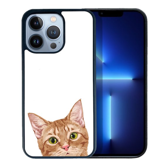 FINCIBO Soft Rubber Protector Cover Case for Apple iPhone 13 Pro 6.1" 2021 (NOT FIT Apple iPhone 13 mini 5.4" 2021/iPhone 13 6.1" 2021/iPhone 13 Pro Max 6.7" 2021), Animal Orange Tabby Kitten Cat