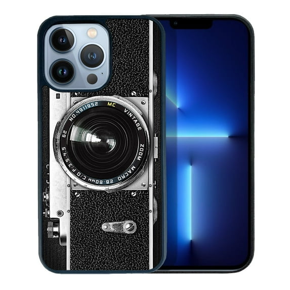 FINCIBO Soft Rubber Protector Cover Case for Apple iPhone 13 Pro 6.1" 2021 (NOT FIT Apple iPhone 13 mini 5.4" 2021/iPhone 13 6.1" 2021/iPhone 13 Pro Max 6.7" 2021), Retro Vintage Camera Zoom