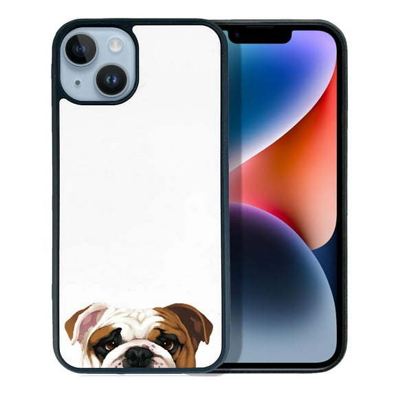 FINCIBO Soft Rubber Protector Cover Case for Apple iPhone 14 6.1" 2022, Animal English Bulldog