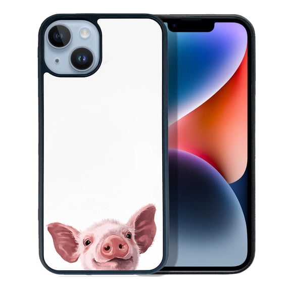FINCIBO Soft Rubber Protector Cover Case for Apple iPhone 14 6.1" 2022, Baby Pig