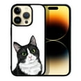 thumbnail image 1 of FINCIBO Soft Rubber Protector Cover Case for Apple iPhone 14 Pro Max 6.7" 2022, Black White Tuxedo Cat, 1 of 5