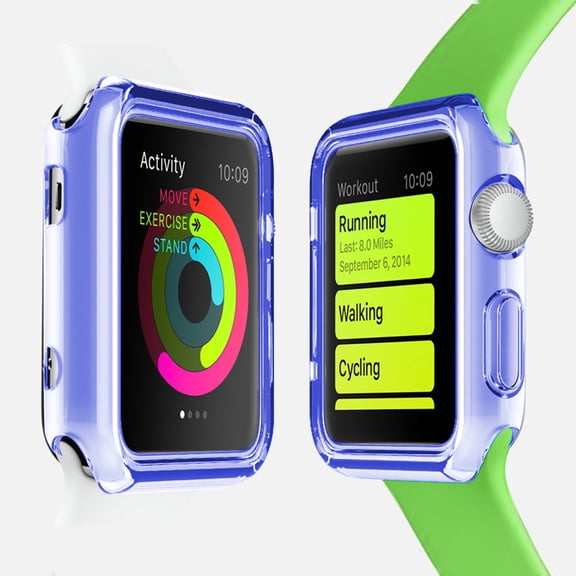 FINCIBO Soft TPU Case Slim Protective Cover for Apple Watch Sport Edition 42mm, Clear Blue