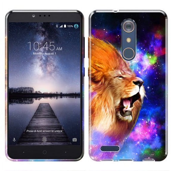 FINCIBO Soft TPU Case Slim Protective Cover for ZTE Zmax Pro Carry Z981, Lion