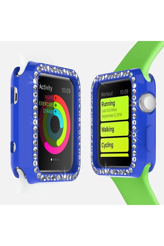Soft TPU Case Slim Protector Cover for Apple Watch Sport Edition 42mm, Blue Some Rhinestones