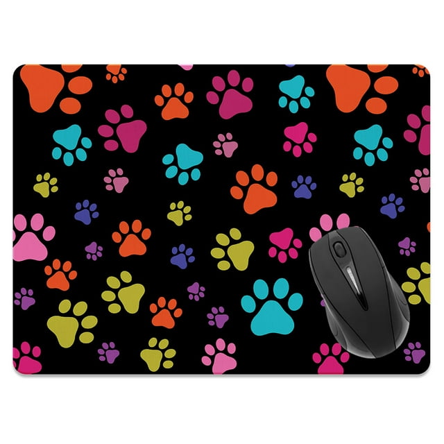 FINCIBO Super Size Rectangle Mouse Pad, Non-Slip X-Large Mouse Pad for Home, Office, and Gaming Desk, Multicolor Paws Dog