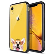 FINCIBO TPU Bumper Clear Hard Back Cover for Apple iPhone XR 6.1", Red Pembroke Welsh Corgi Dog
