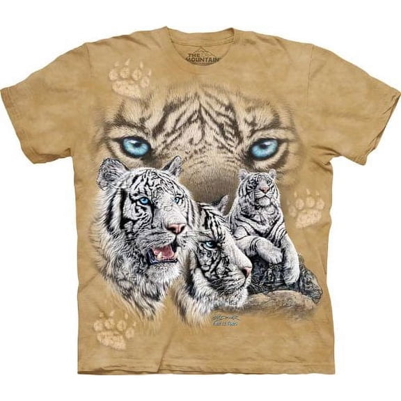 The Mountain Tan 100% Cotton Find 12 Tigers Graphic Novelty T-Shirt (Medium) NEW