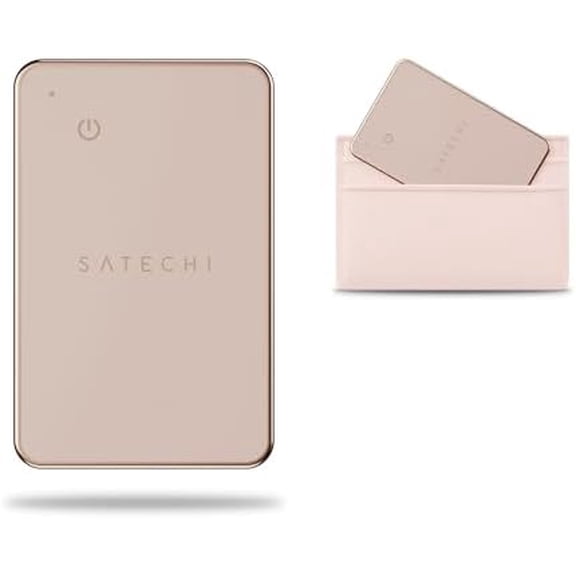 Satechi FindAll Wallet Card with Find My, Wallet Tracker Card with Left Behind Notification, Sound Alert and Wireless Charging, Works with iPhone, iPad, Mac - Desert Rose