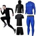 thumbnail image 1 of FINDCI 5PCS/Set Men Workout Suit Outfit Fitness Apparel Gym Outdoor Running Compression Pants Shirt Top Long Sleeve Jacket（6,X-Large), 1 of 1