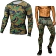 thumbnail image 1 of FINDCI Men Tight Sportswear Gym Workout Running Camo Exclusive Sports Suits Indoor Workout Pants Sets(Camo Green,Small), 1 of 2